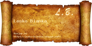 Lesko Bianka névjegykártya